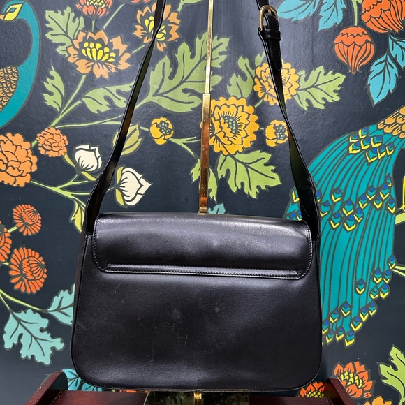 Vintage Salvatore Ferragamo Black Leather Bag – Gold Shoe hardware– 80s/90s - Picture 11 of 14